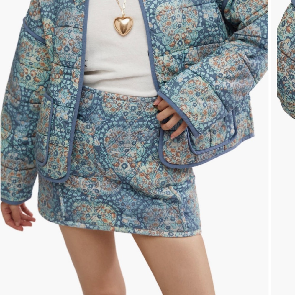 Free People Blue Varsity Jacket